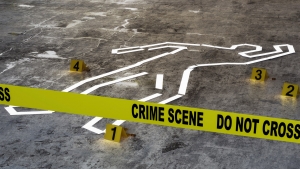 Crime scene, body outline